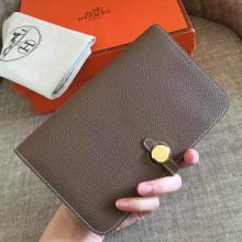Knockoff Hermes Taupe Grey Dogon Duo Combined Wallet