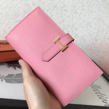 Fashion Hermes Pink Epsom Bearn Gusset Wallet