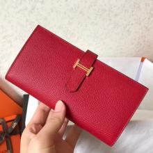 Best Knockoff Hermes Red Epsom Bearn Gusset Wallet