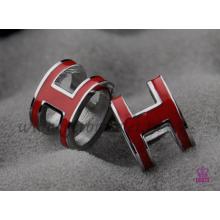 Lacquered Hermes Pop H Red Earrings In White Gold Replica