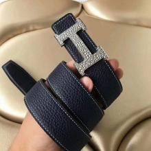 Luxury Replica Hermes H Belt Buckle & Noir Clemence 32 MM Strap