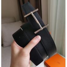 Hermes H D’Ancre Reversible Belt In Black/White Epsom Leather Replica