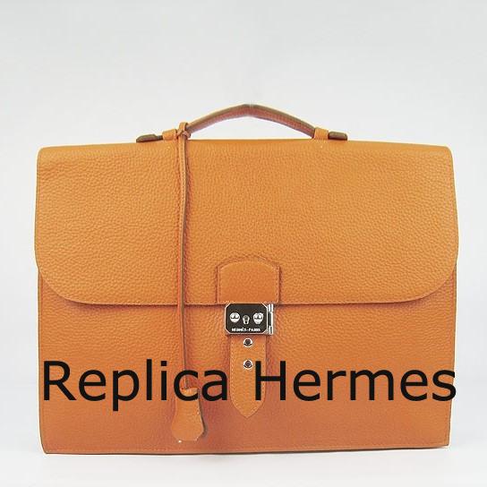 Hermes Orange Sac A Depeches 38cm Briefcase Bag