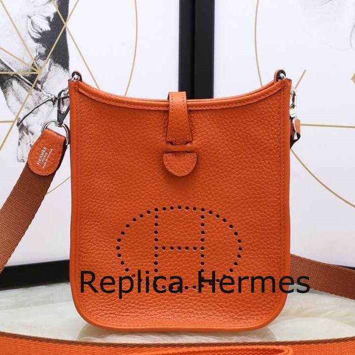 Perfect Replica Hermes Orange Evelyne II TPM Messenger Bag
