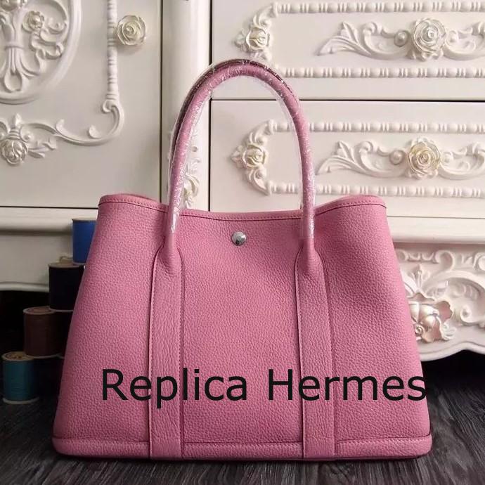 Copy High Quality Hermes Medium Garden Party 36cm Tote In Pink Leather