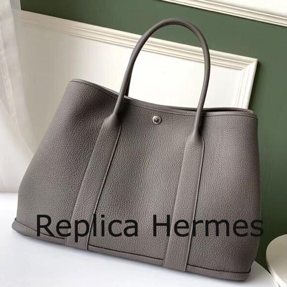 Hermes Grey Fjord Garden Party 30cm With Printed Lining