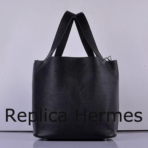 Replica Hermes Picotin Lock Bag In Black Leather