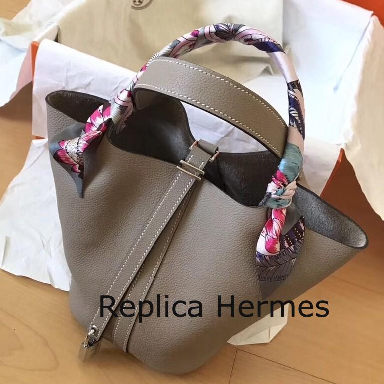 Perfect Replica Hermes Tourterelle Picotin Lock MM 22cm Handmade Bag