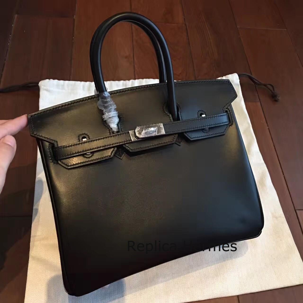 Hermes Black Box Birkin 25cm Handmade Bag