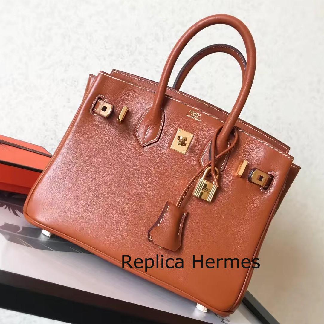 Knockoff Hermes Gold Swift Birkin 25cm Handmade Bag