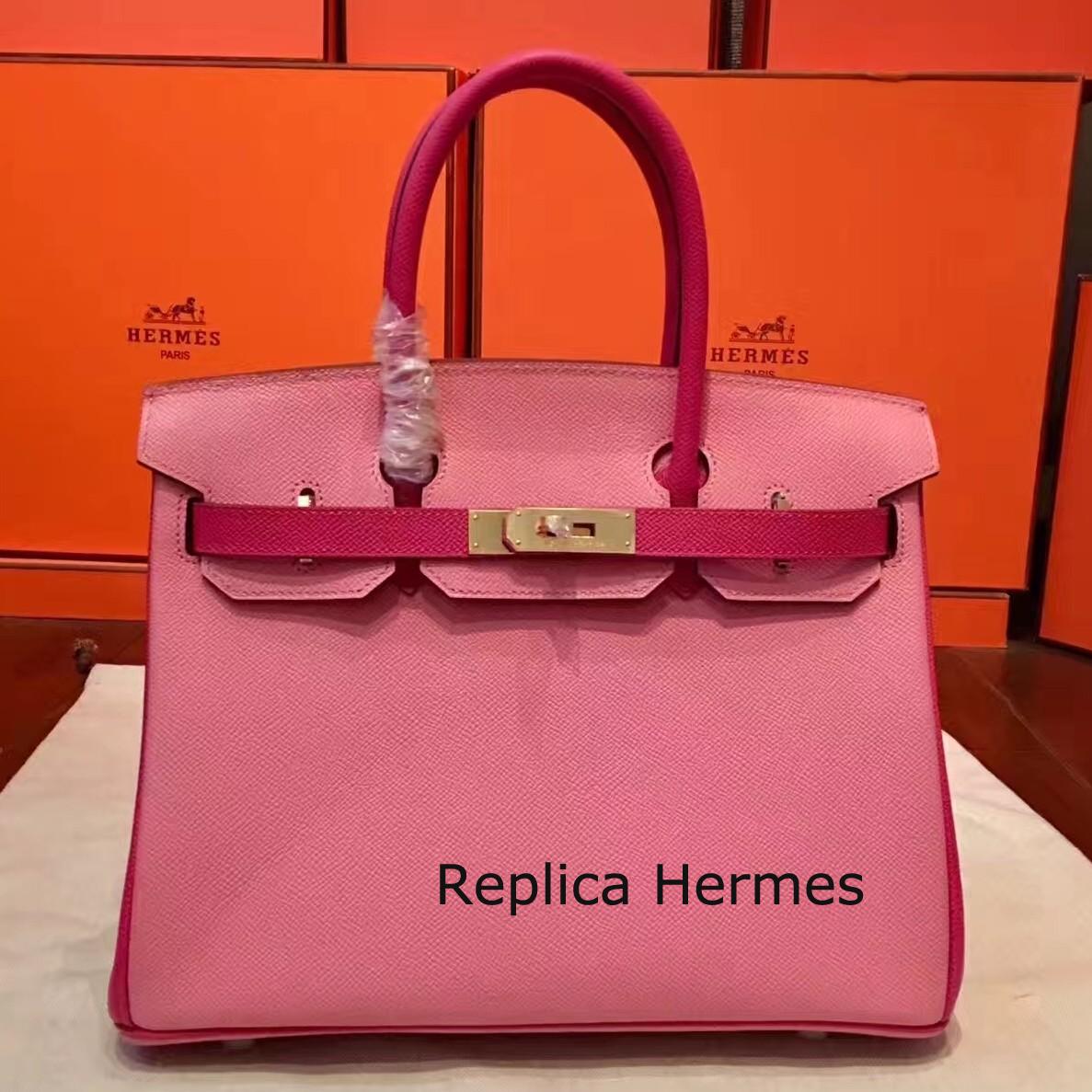 Hermes Pink Espom Horseshoe Brikin 30cm Handmade Bag