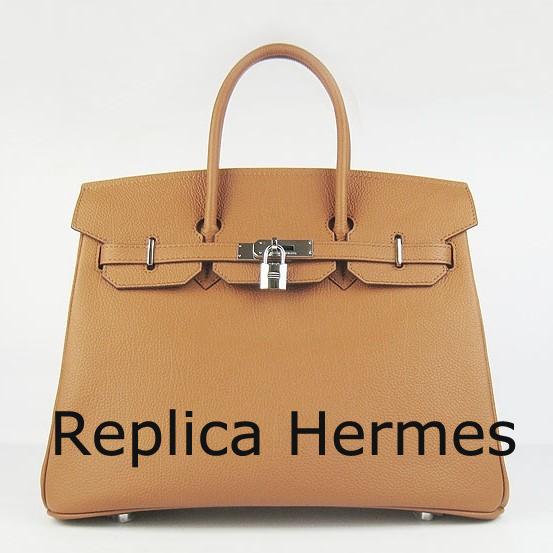 Fake Hermes Birkin 30cm 35cm Bag In Brown Togo Leather