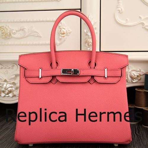 Faux High Quality Hermes Birkin 30cm 35cm Bag In Rose Lipstick Clemence Leather