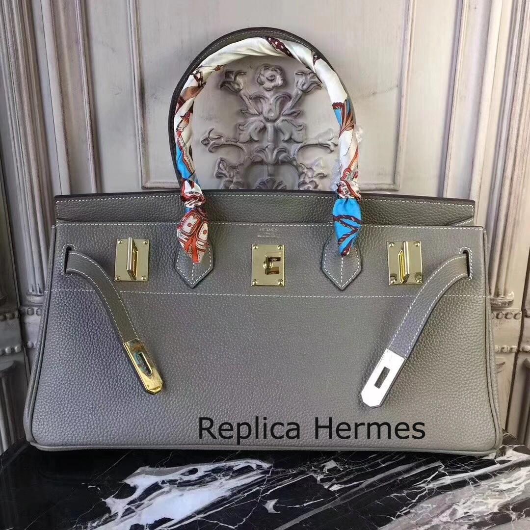 Hermes Lin Blue JPG Birkin 42cm Shoulder Bag