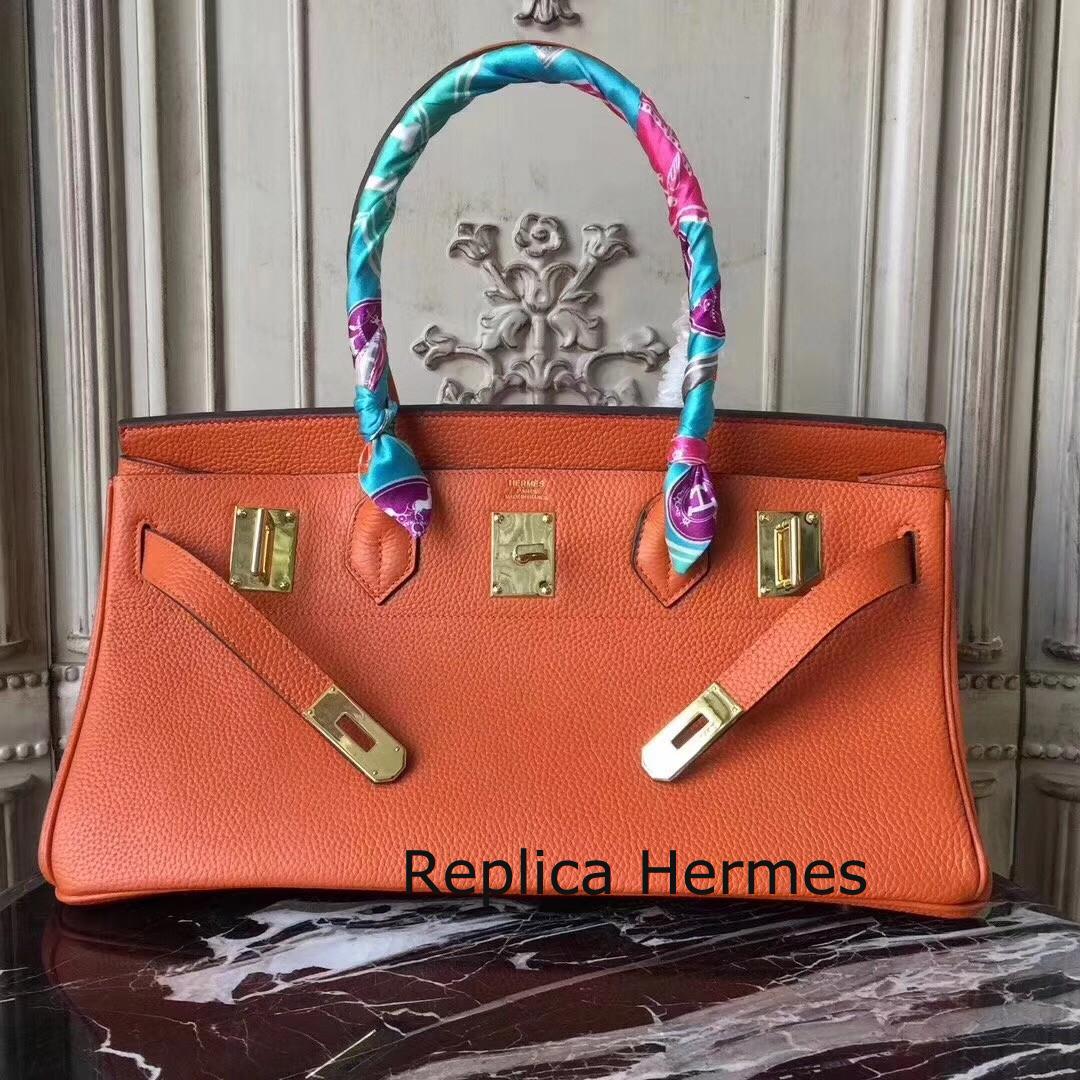 Designer Hermes Orange JPG Birkin 42cm Shoulder Bag