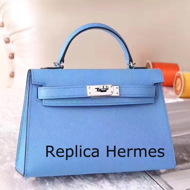 Hermes Celeste Epsom Kelly Mini II 20cm Handmade Bag Replica
