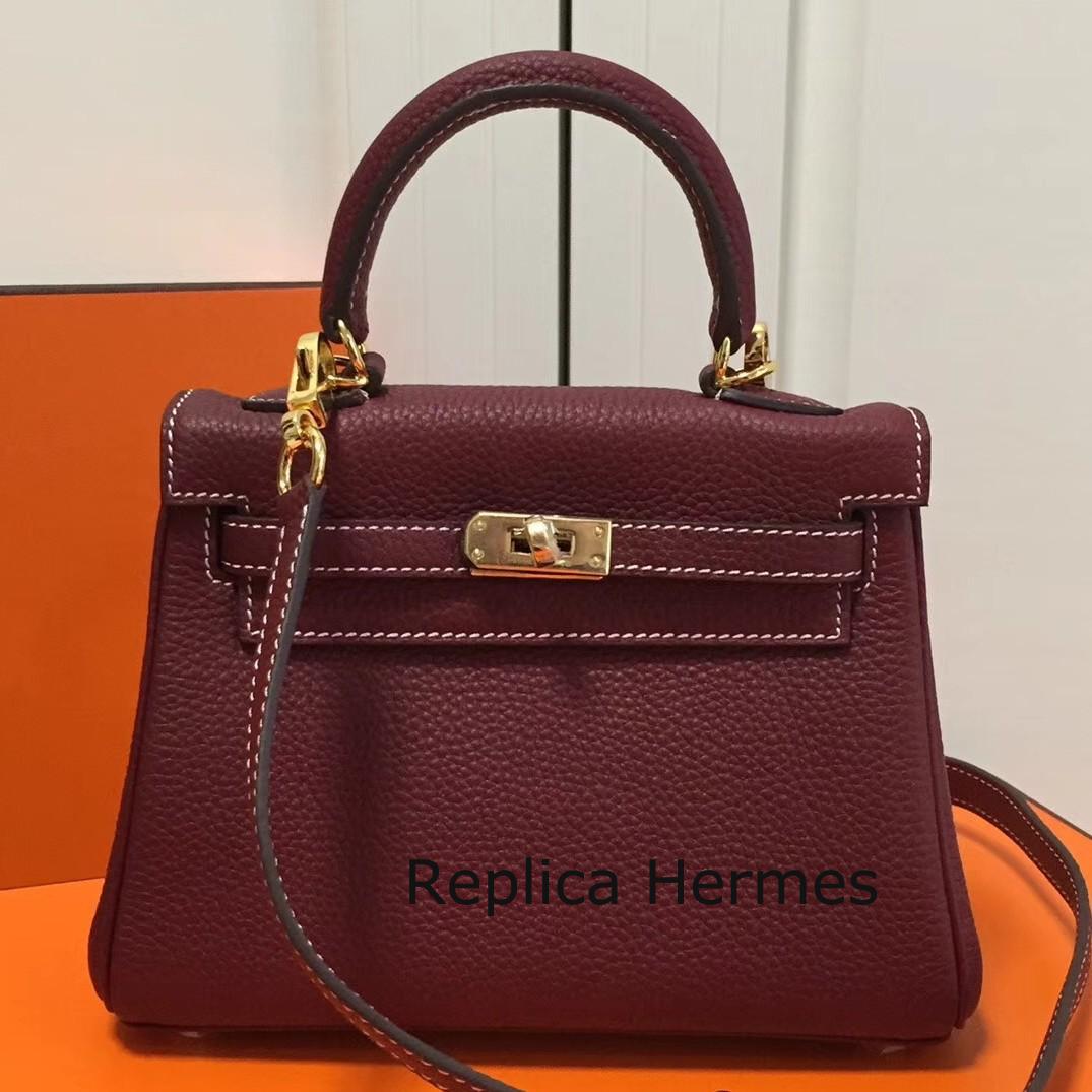 AAA Hermes Bordeaux Clemence Kelly 20cm GHW Bag