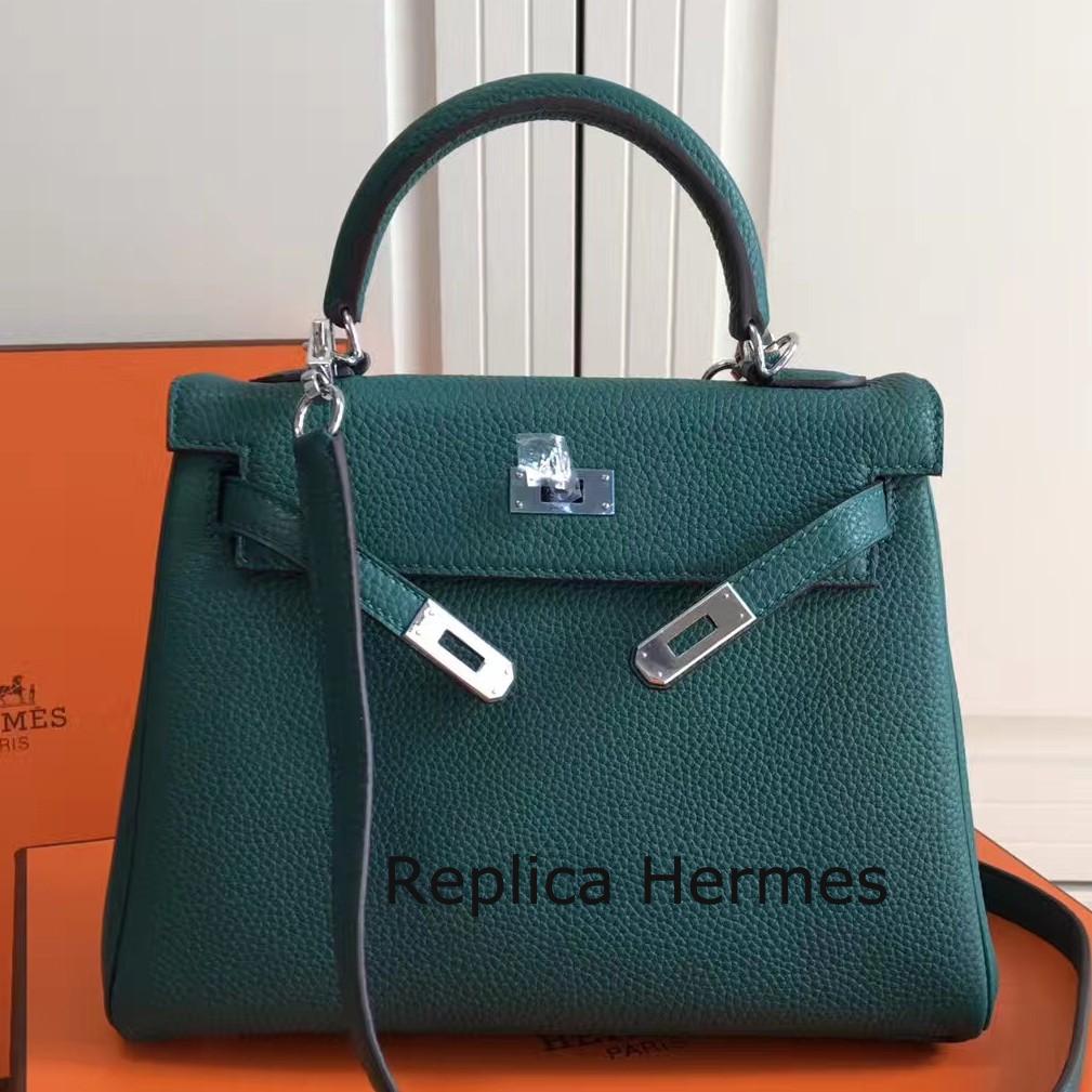 Imitation Hermes Malachite Clemence Kelly 25cm PHW Bag