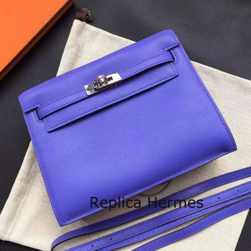 Hermes Kelly Danse Bag In Blue Swift Leather Replica