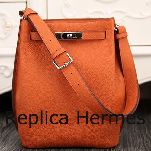 Designer Replica Hermes So Kelly 22cm Bag In Orange Leather