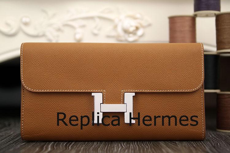 Hermes Constance Wallet In Brown Epsom Leather Replica