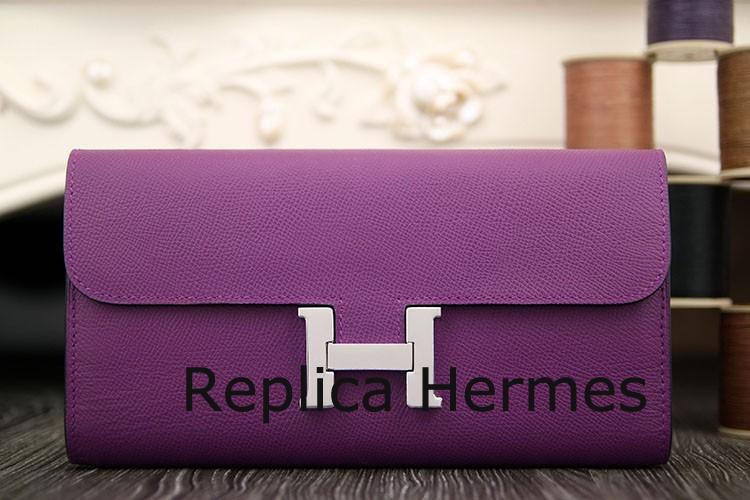 Hermes Constance Wallet In Purple Epsom Leather Replica
