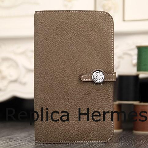 Hermes Dogon Combine Wallet In Etoupe Leather