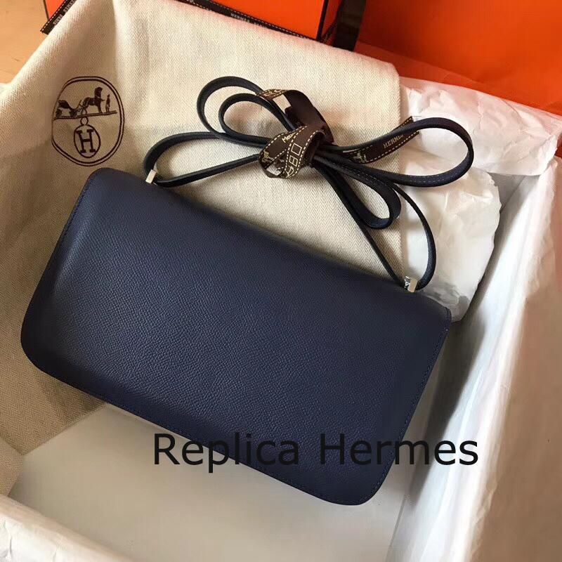 Replica Hermes Blue Royale Epsom Constance Elan 25cm Bag
