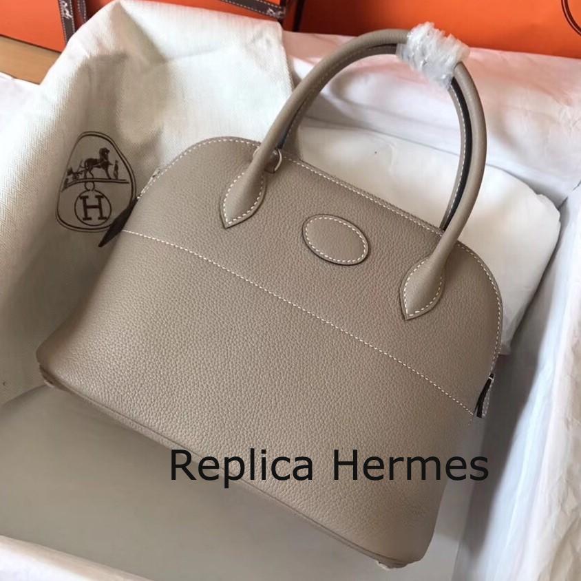 Replica Designer Hermes Tourterelle Clemence Bolide 27cm Handmade Bag