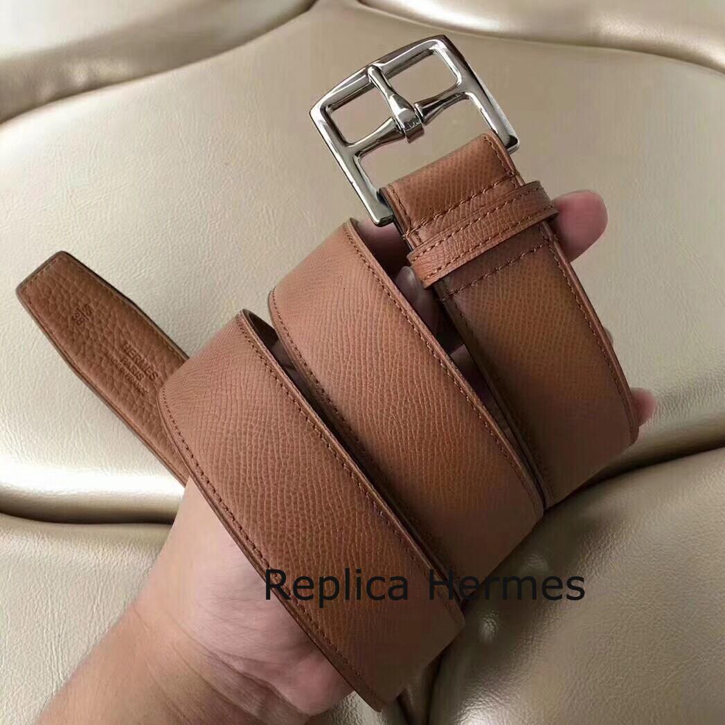 Copy Hermes Etriviere 40 Belt In Brown Epsom Leather