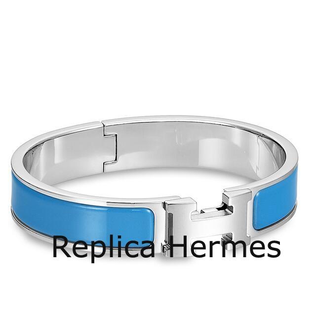Imitation Hermes Blue Enamel Clic H PM Bracelet