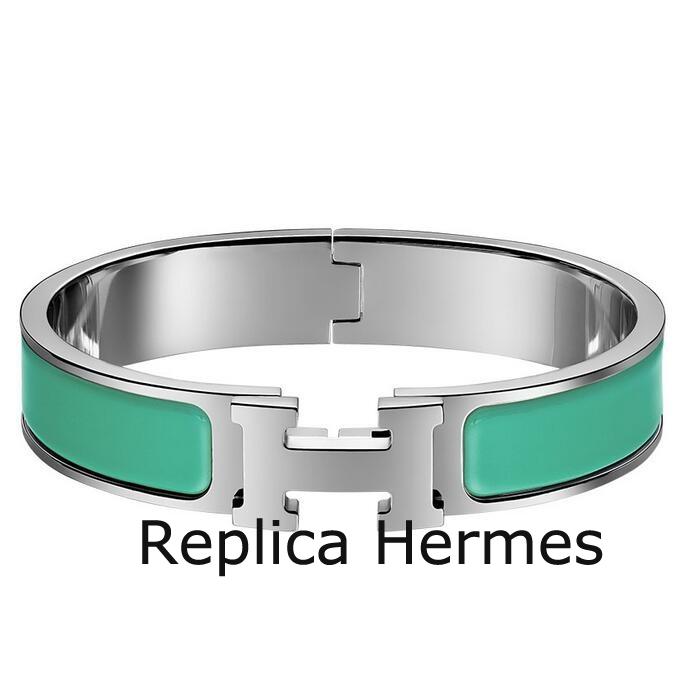 High End Replica Hermes Green Enamel Clic H PM Bracelet
