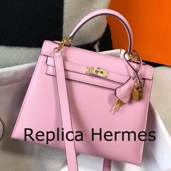 Hermes Mauve Sylvestre Epsom Kelly 25cm Sellier Handbag GHW