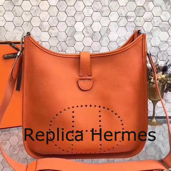 Designer Hermes Orange Evelyne III PM Messenger Bag