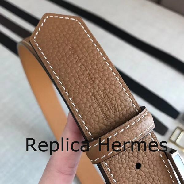 Hermes Brown Licol 40 MM Reversible Leather Belt