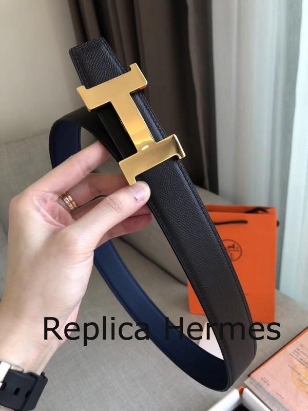 High Quality Imitation Hermes Constance Belt Buckle & Blue Epsom 38 MM Strap