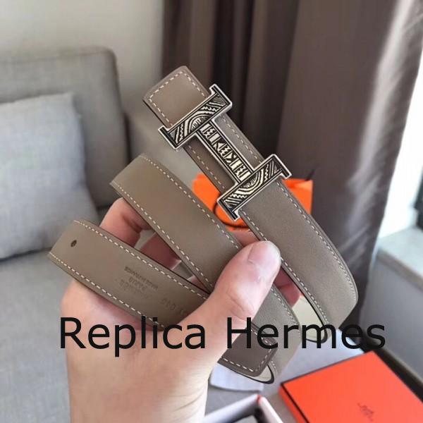 Top Quality Hermes Mini Constance Belt Buckle & Greyt Swift 24MM Strap