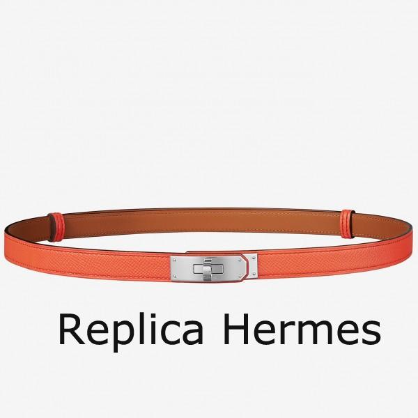 Hermes Kelly Belt In Orange Epsom Leather Replica