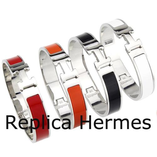 Hermes Clic Clac H Enamel Bracelet With Gold/Silver/Pink Gold PM