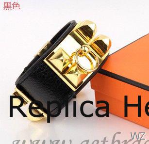 Perfect Replica Hermes Collier De Chien Bracelet Black Gold