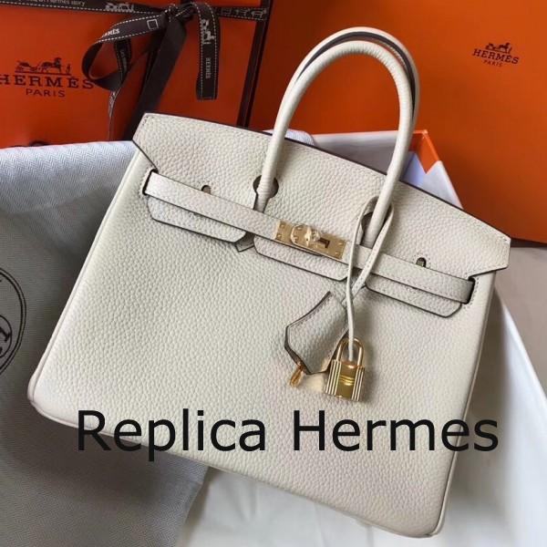 Best Cheap Hermes Birkin 25cm Handbag In Beton Clemence Leather
