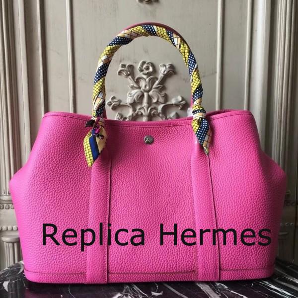 Hermes Garden Party 30cm TPM Rose Red Handbag Replica