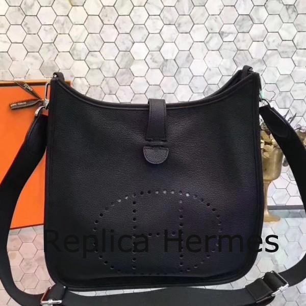 Replica Hermes Black Evelyne III PM Messenger Bag