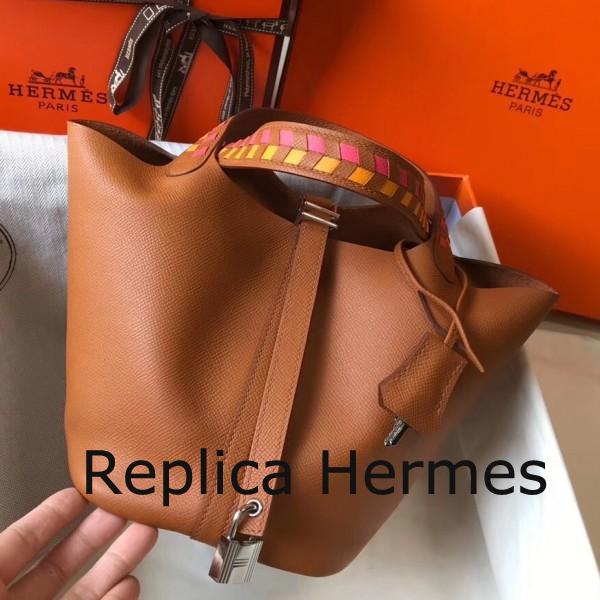 Wholesale Hermes Gold Picotin Lock 18 Bag With Braided Handles