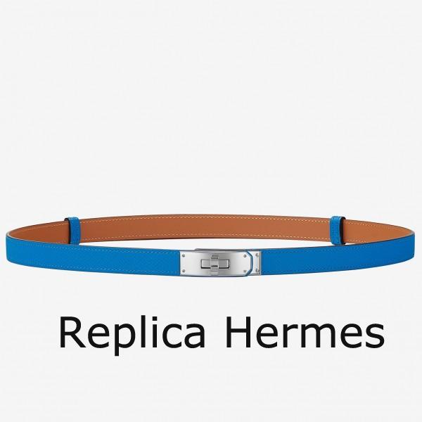 Hermes Kelly Belt In Blue Epsom Leather